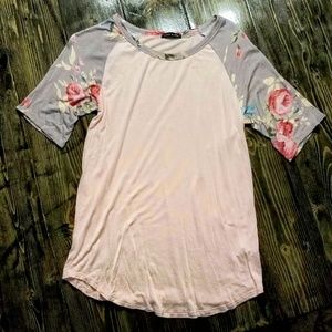 Blush Pink and Floral Raglan
